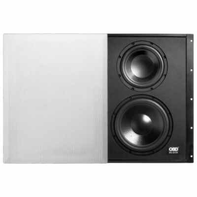 OSD Audio SC800D Trimless in Wall Subwoofer Dual 8" Woofers 300W Sealed Enclosure Magnetic Grill SL800