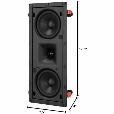 OSD Audio IWLCR 53 Nero Dual 5.25" in Wall LCR Speaker 150W, 1" Silk Horn Tweeter, Single