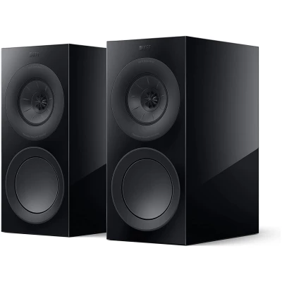 KEF R3 Meta Bookshelf Speakers  (Black Gloss, Pair)