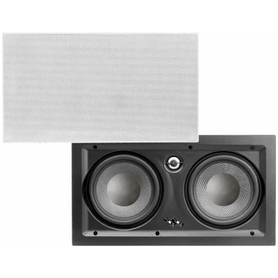 OSD Audio T63LCR in Wall LCR Center Channel Trimless Speaker 6.5" Dual Carbon Woofers & Aluminum Tweeter, 3db Contour Switch Single OSD Audio T63LCR in Wall LCR Center Channel Trimless Speaker 6.5" Dual Carbon Woofers & Aluminum Tweeter, 3db Contour Switch Single