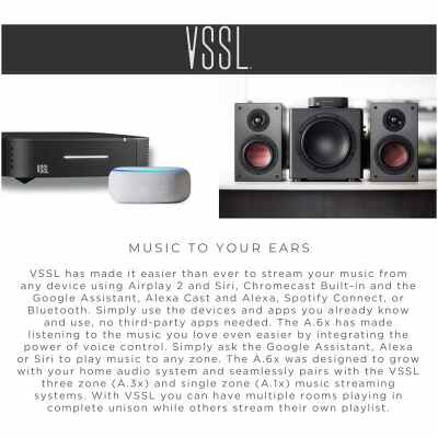 VSSL A.1x Single Zone 2-Channel Audio Streaming Amplifier
