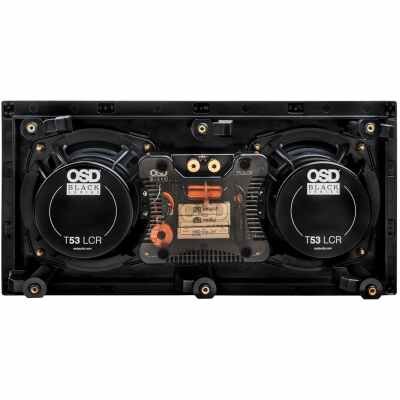 OSD Audio T53LCR Dual 5.25" in-Wall Center Channel Speaker w/Carbon Fiber Woofers and TPR Surround, Single