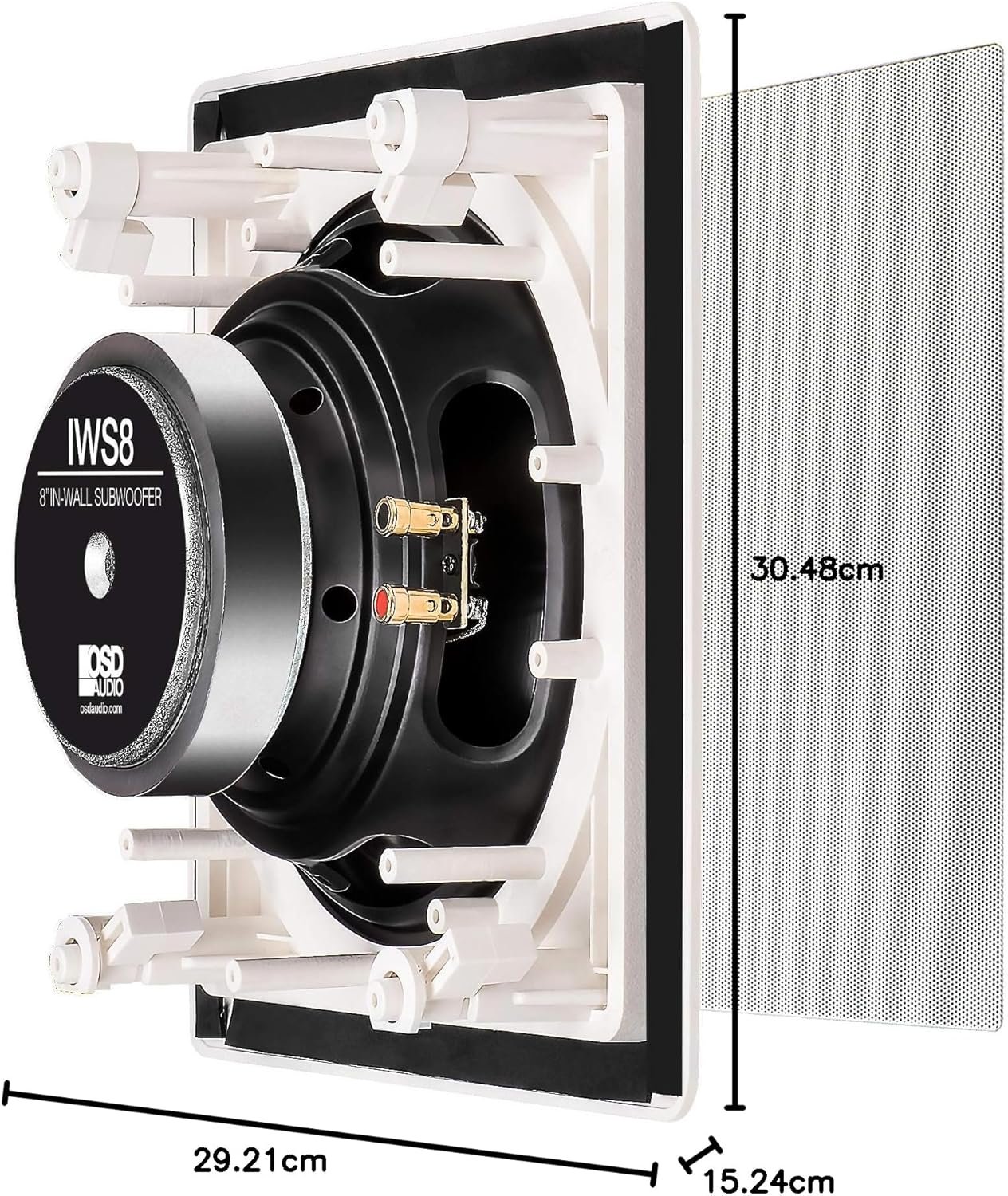 OSD Audio IWS-8 8" in Wall Subwoofer 150W Easy Install, Paintable Grill OSD Audio IWS-8 8" in Wall Subwoofer 150W Easy Install, Paintable Grill