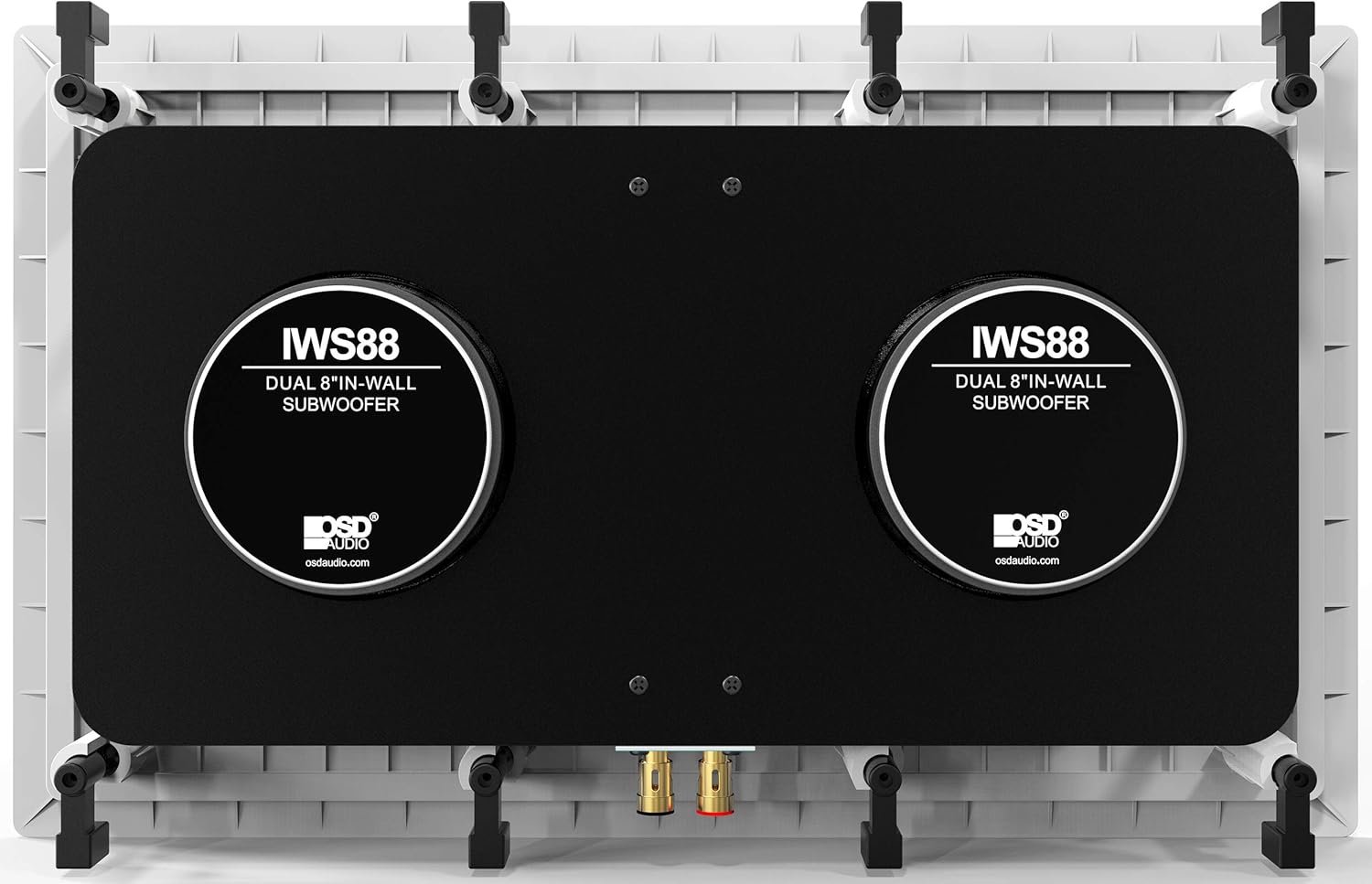 OSD Audio IWS-88 350W Wall Mounted Subwoofer for Home Theater with Dual 8" Injected Subwoofer with Rear Bridge to Enhance Bass OSD Audio IWS-88 350W Wall Mounted Subwoofer for Home Theater with Dual 8" Injected Subwoofer with Rear Bridge to Enhance Bass