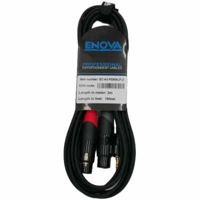 ENOVA EC-A3-PSMXLF-3 3 Meters Jack 3.5mm 3-Pole - XLR Female 3Pole Adapter Cable Black & Red Stereo Cable