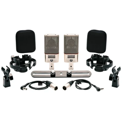 Austrian Audio OC818 Dual Set Plus Large-Diaphragm Multipattern Condenser Microphone (Matched Pair, Silver)
