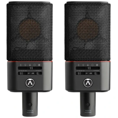 Austrian Audio OC818 Black Dual Set Go Large-Diaphragm Multipattern Condenser Microphone Kit (Black, Pair)