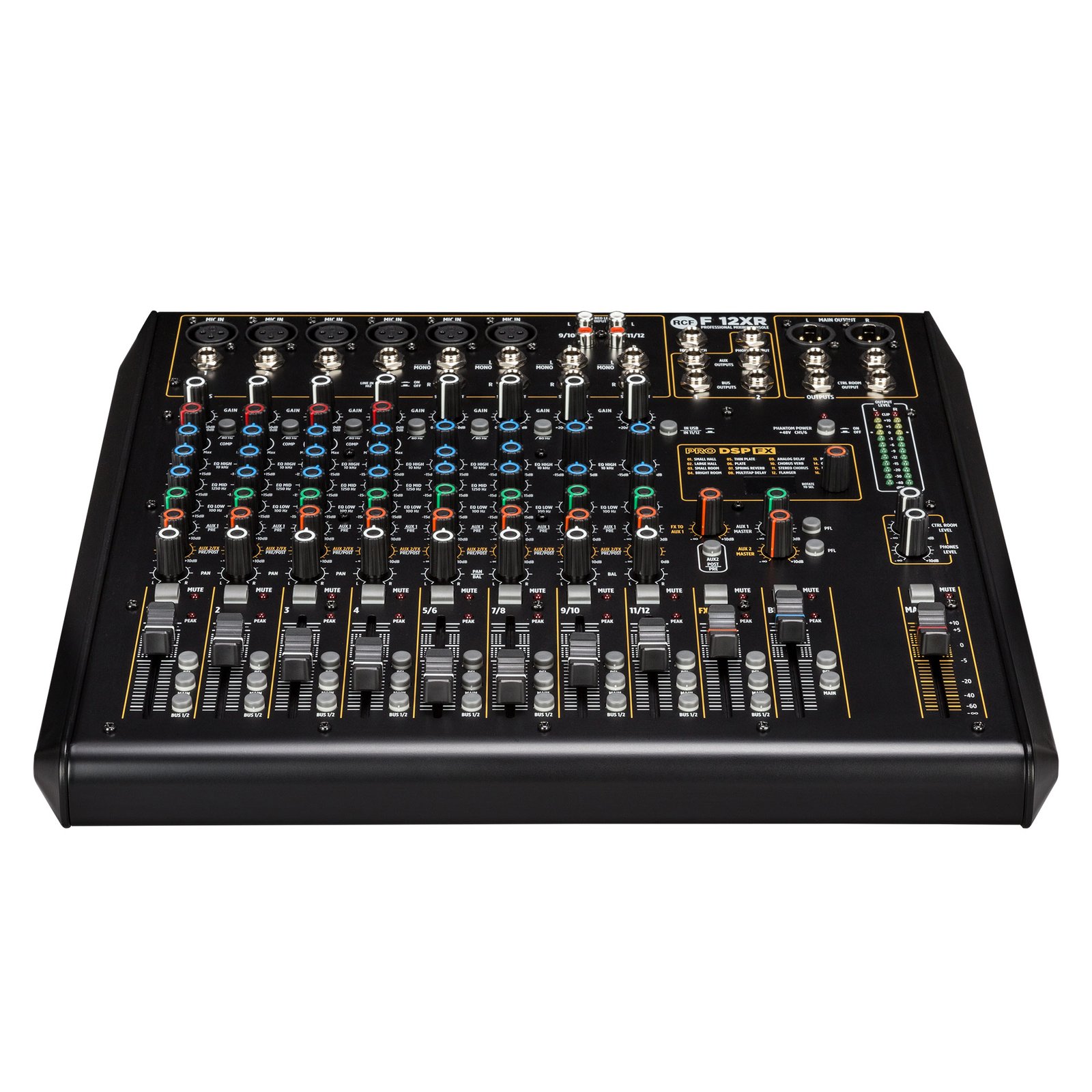 RCF F 12XR 12-Channel Analog Mixing Console with Built-In Multi-FX, USB Audio Interface & Recording RCF F 12XR 12-Channel Analog Mixing Console with Built-In Multi-FX, USB Audio Interface & Recording