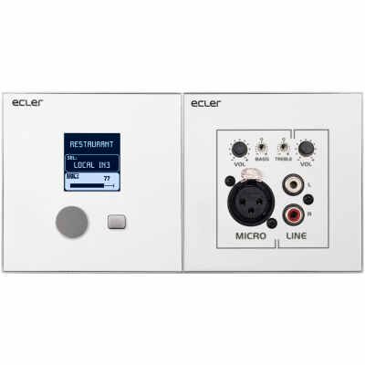 Ecler eMCONTROL1US Wall Panel Controller Digital Remote with LCD for AV and Audio Systems (US Version)