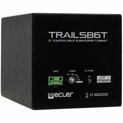 Ecler TRAILSB6TBK 6.5-Inch 60W RMS Passive Subwoofer LF-Pass Filter, Concealable Design for Fixed Audio Systems