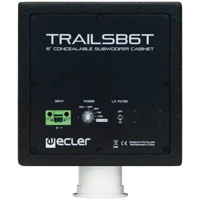 Ecler TRAILSB6TBK 6.5-Inch 60W RMS Passive Subwoofer LF-Pass Filter, Concealable Design for Fixed Audio Systems
