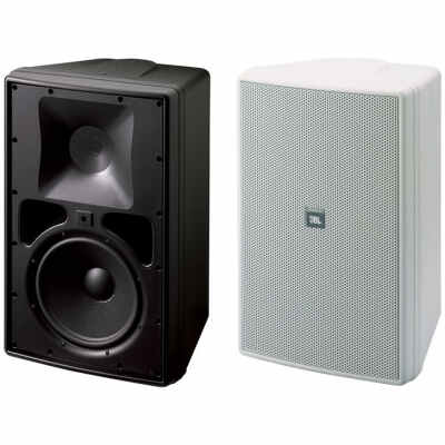 JBL Control 30 3-Way Indoor/Outdoor Loudspeaker  Single Speaker, Weather-Resistant PA System (White)