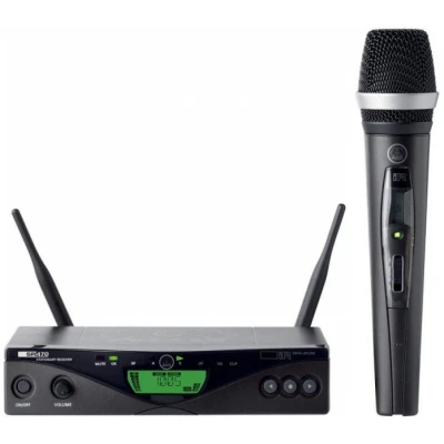 AKG WMS470 D5 Wireless Mic Set SR470 Receiver, HT470/D5 Handheld, 50mW Output, Rack Mount Kit Included AKG WMS470 D5 Wireless Mic Set SR470 Receiver, HT470/D5 Handheld, 50mW Output, Rack Mount Kit Included