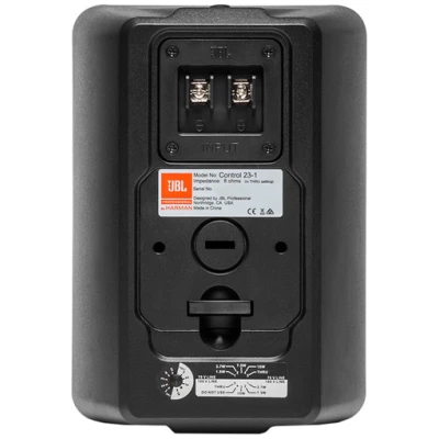 JBL Control 23-1 3" Two-Way Vented Loudspeaker - Black | Indoor/Outdoor Speaker with InvisiBall® Mounting & U-Bracket Compatibility