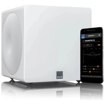 SVS 3000 Micro Sealed Subwoofer with Fully Active Dual 8" Drivers - Piano Gloss White