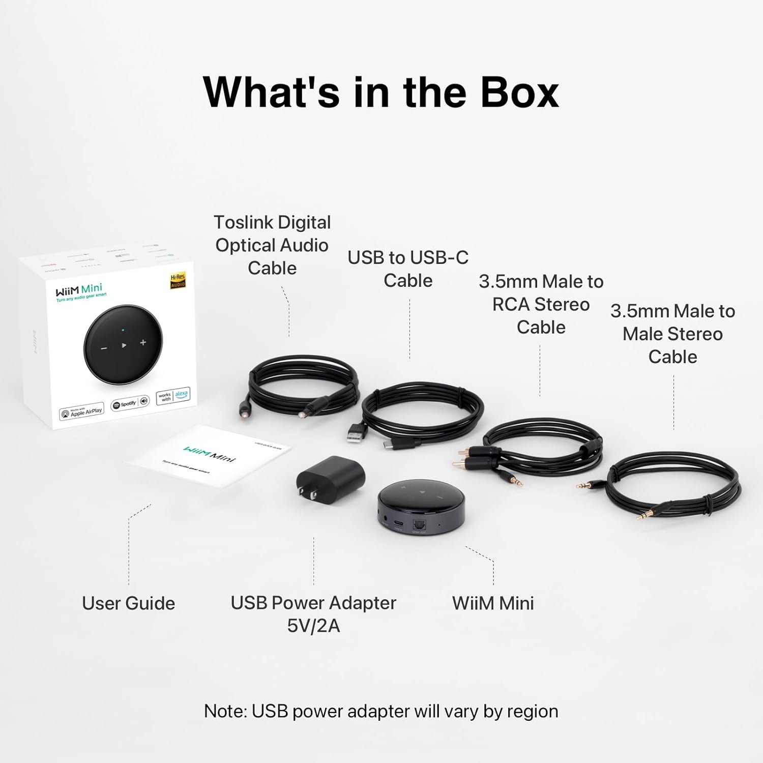 WiiM Mini AirPlay 2 Wireless Audio Streamer, Multiroom Stereo, Preamplifier, Works with Alexa and Siri Voice Assistants WiiM Mini AirPlay 2 Wireless Audio Streamer, Multiroom Stereo, Preamplifier, Works with Alexa and Siri Voice Assistants