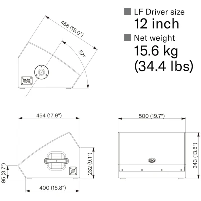 Yamaha CHR12M Passive 12" Floor Monitor Speaker