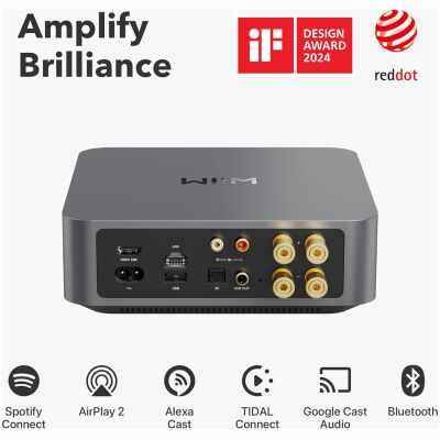 WiiM Amp: Multiroom Streaming Amplifier | Compatible with AirPlay, Google Cast, Alexa | HDMI - Space Gray