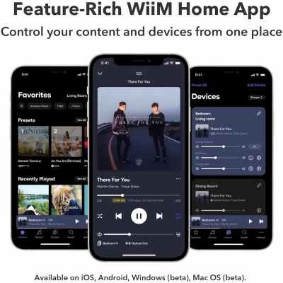 WiiM Amp: Multiroom Streaming Amplifier | Compatible with AirPlay, Google Cast, Alexa | HDMI - Space Gray