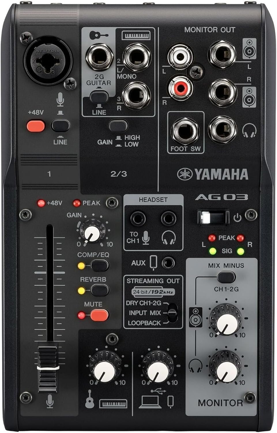 Yamaha AG03MK2 Live Streaming Mixer - Black Yamaha AG03MK2 Live Streaming Mixer - Black
