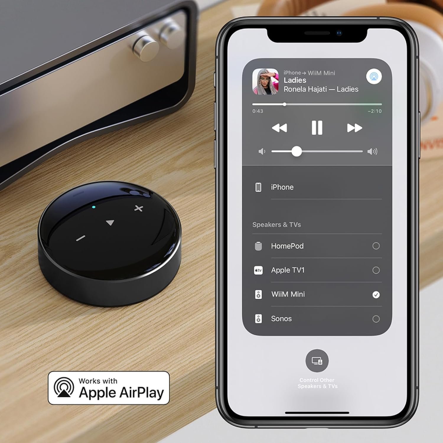 WiiM Mini AirPlay 2 Wireless Audio Streamer, Multiroom Stereo, Preamplifier, Works with Alexa and Siri Voice Assistants WiiM Mini AirPlay 2 Wireless Audio Streamer, Multiroom Stereo, Preamplifier, Works with Alexa and Siri Voice Assistants