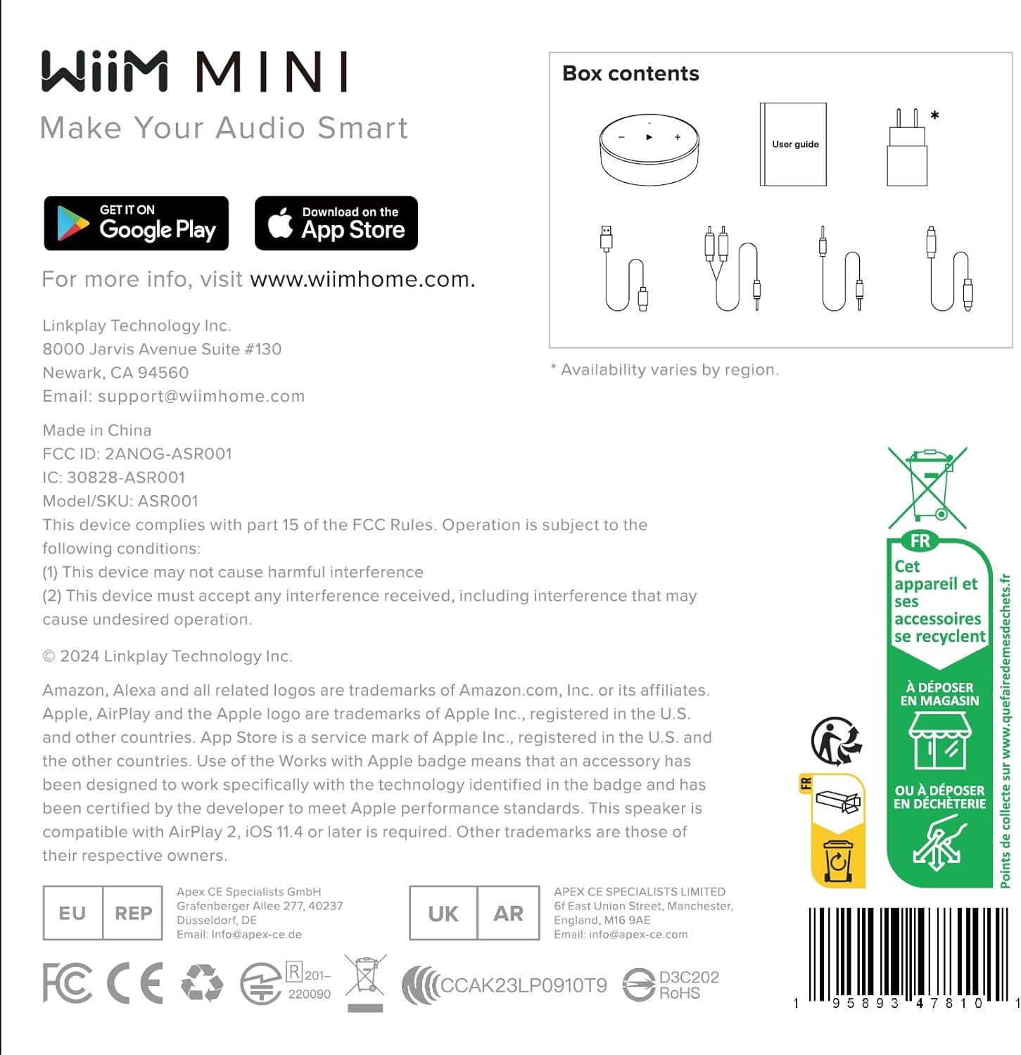 WiiM Mini AirPlay 2 Wireless Audio Streamer, Multiroom Stereo, Preamplifier, Works with Alexa and Siri Voice Assistants WiiM Mini AirPlay 2 Wireless Audio Streamer, Multiroom Stereo, Preamplifier, Works with Alexa and Siri Voice Assistants