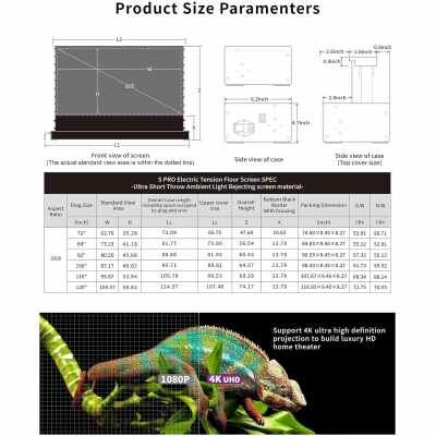 VIVIDSTORM VSDSTUST120H  - 120" S PRO Floor-Rising Screen