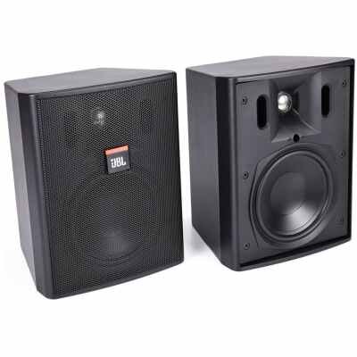JBL Control 25AV Black Compact Indoor/Outdoor Loudspeaker Weather-Resistant Background & Foreground Sound Speaker