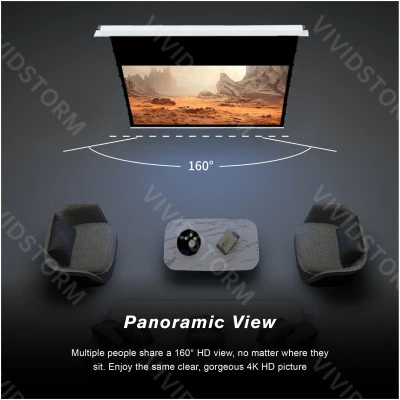 VIVIDSTORM VPCLW135H 135" Phantom Recessed In-Ceiling Motorized Tension Projector Screen White Cinema Screen for Home Theater VIVIDSTORM VPCLW135H 135" Phantom Recessed In-Ceiling Motorized Tension Projector Screen White Cinema Screen for Home Theater