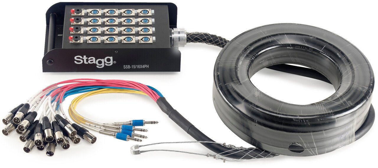 Stagg SSB-15/16X4PH Stagebox – 16 XLR Inputs / 4 Jack Outputs, 15m Cable Stagg SSB-15/16X4PH Stagebox – 16 XLR Inputs / 4 Jack Outputs, 15m Cable