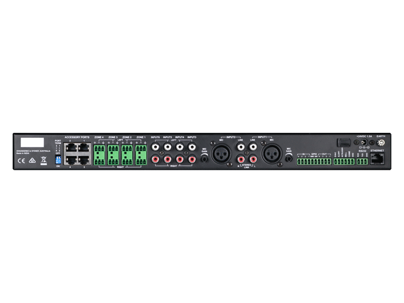 Australian Monitor ZONEMIX4 4-Zone Mixer & Paging System with Mono/Stereo Outputs Australian Monitor ZONEMIX4 4-Zone Mixer & Paging System with Mono/Stereo Outputs