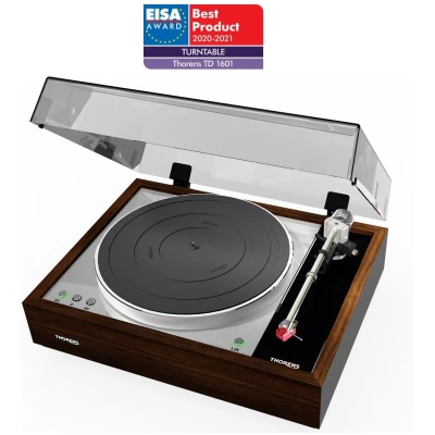 Thorens TD 1601 Semi-Automatic Turntable with AT33EV Cartridge High Gloss Walnut Finish Hi-Fi Vinyl Player