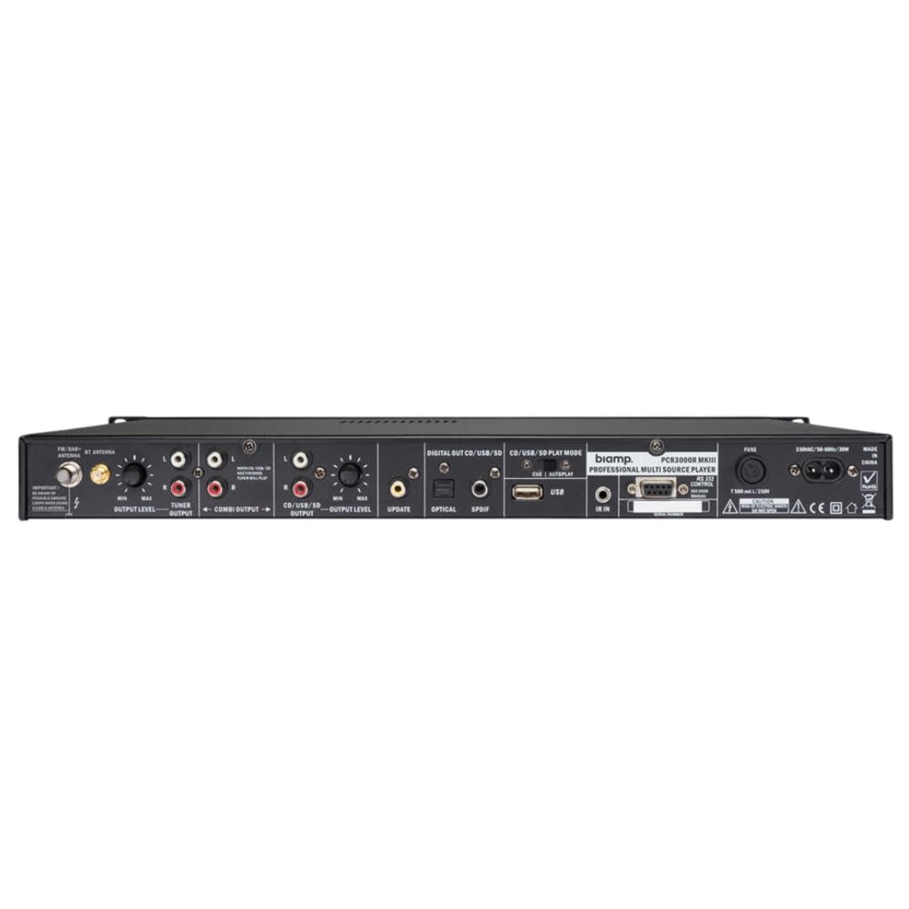 Biamp PCR3000RMKIII Audio Player Multi-Source CD DAB+ Bluetooth - deliver versatile music playback and reliable performance Biamp PCR3000RMKIII Audio Player Multi-Source CD DAB+ Bluetooth - deliver versatile music playback and reliable performance